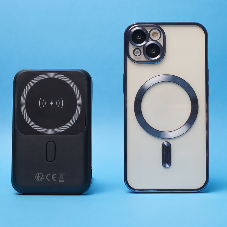 Forever MATB-100 Powerbank met draadloos opladen, PD QC 22,5W 10000 mAh, zwart