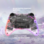 DELTACO Nintendo Switch-controller, transparant, RGB, macroknoppen