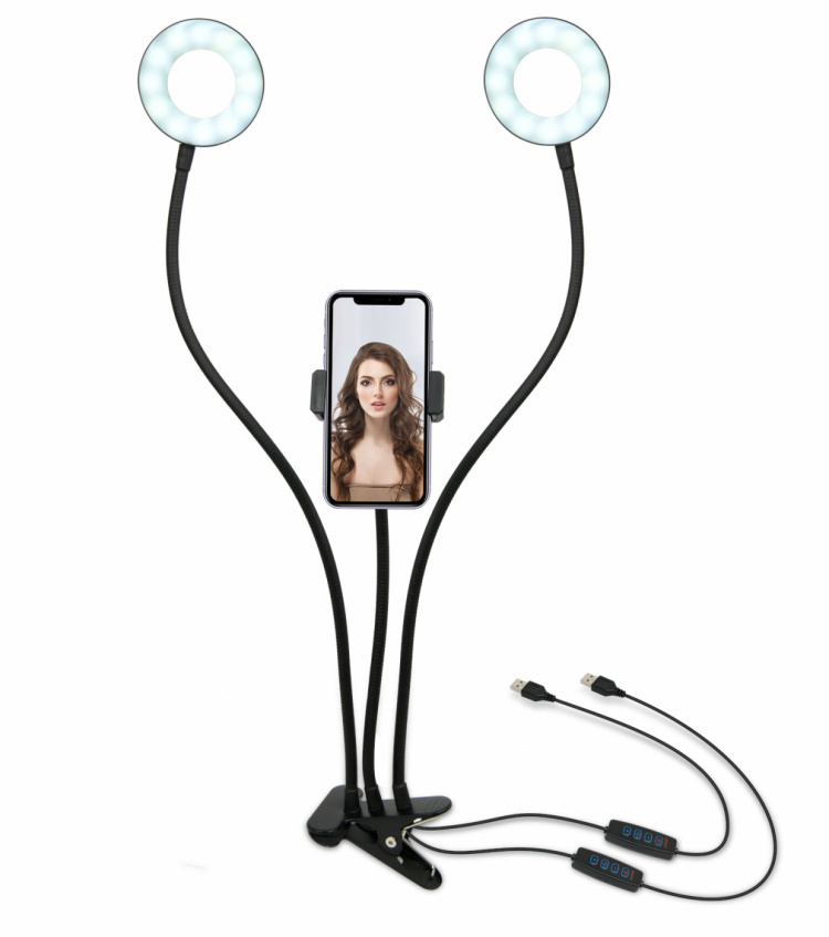 United VBL2177 Dubbele Ringlamp met Mobiele Houder United VBL2177 Dubbele Ringlamp met Mobiele Houder