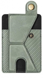 PU leren kaarthouder met standaard, Groen