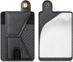 PU leren kaarthouder met standaard, zwart