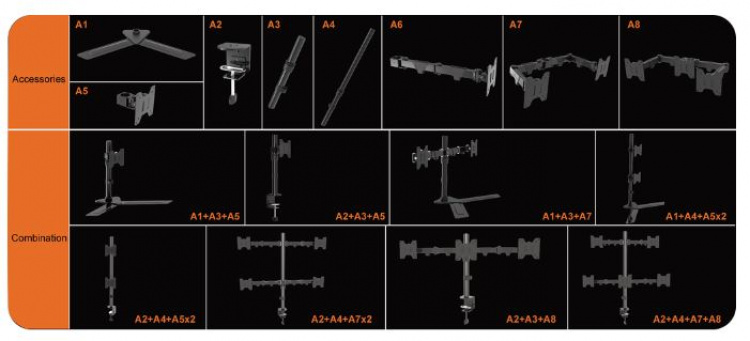 Cepter Cepter Bureaustandaard voor een uitbreidbaar schermmontagesysteem