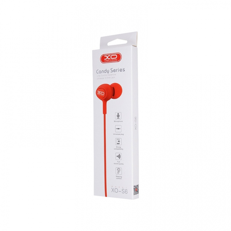 Xo S6 - Bedrade hoofdtelefoon, in ear, rood