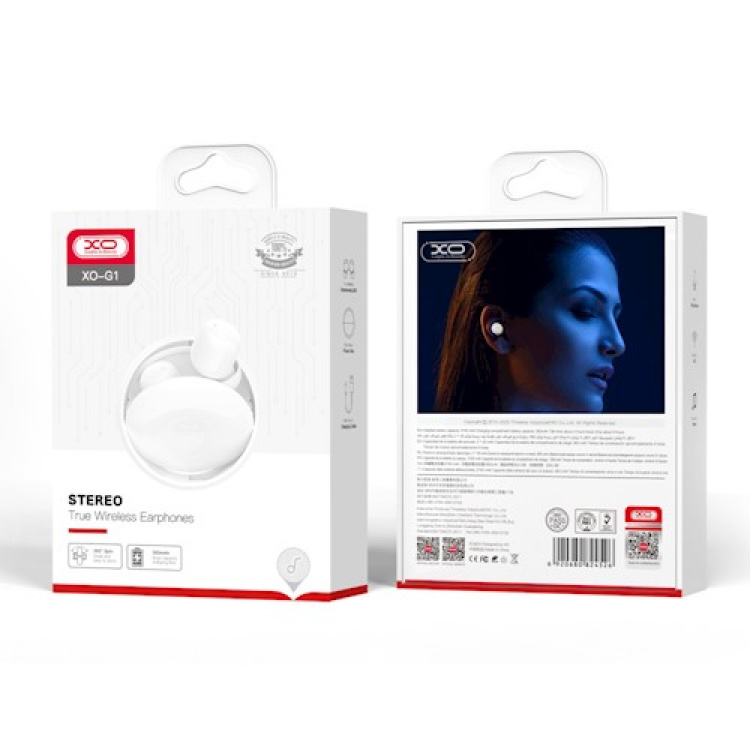 Xo Bluetooth-hoofdtelefoon G1 TWS, Wit