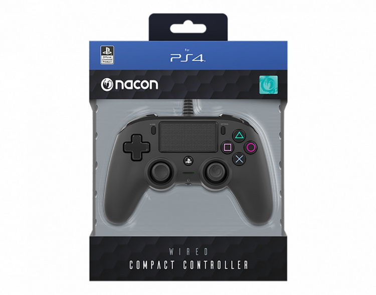 Nacon Wired Compact Kontroll, Svart (PS4)