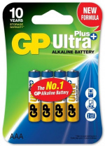 GP Ultra Plus Alkaline AAA-batterij, 24AUP/LR03, 4 stuks GP Ultra Plus Alkaline AAA-batterij, 24AUP/LR03, 4 stuks