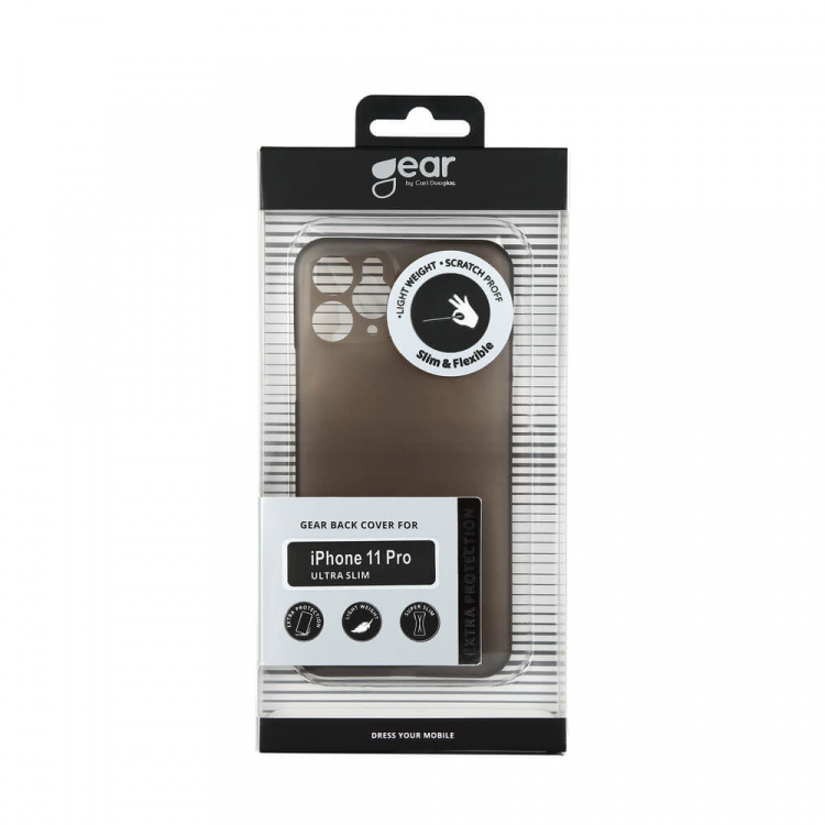 GEAR Mobile Cover Ultraslim Black Semitransparent iPhone 11 PRO GEAR Mobile Cover Ultraslim Black Semitransparent iPhone 11 PRO