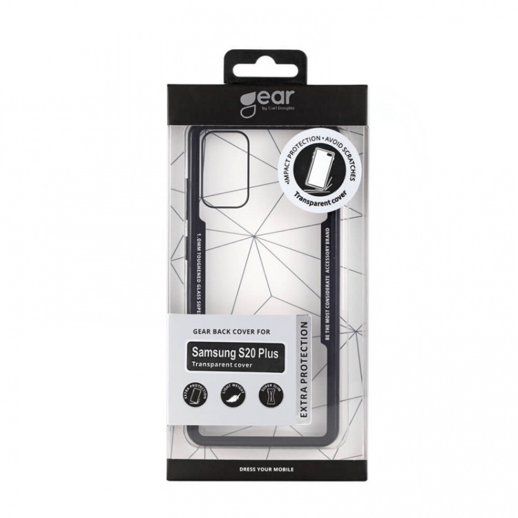 GEAR Mobile Cover Tempered Glass Black Samsung Galaxy S20 Plus GEAR Mobile Cover Tempered Glass Black Samsung Galaxy S20 Plus