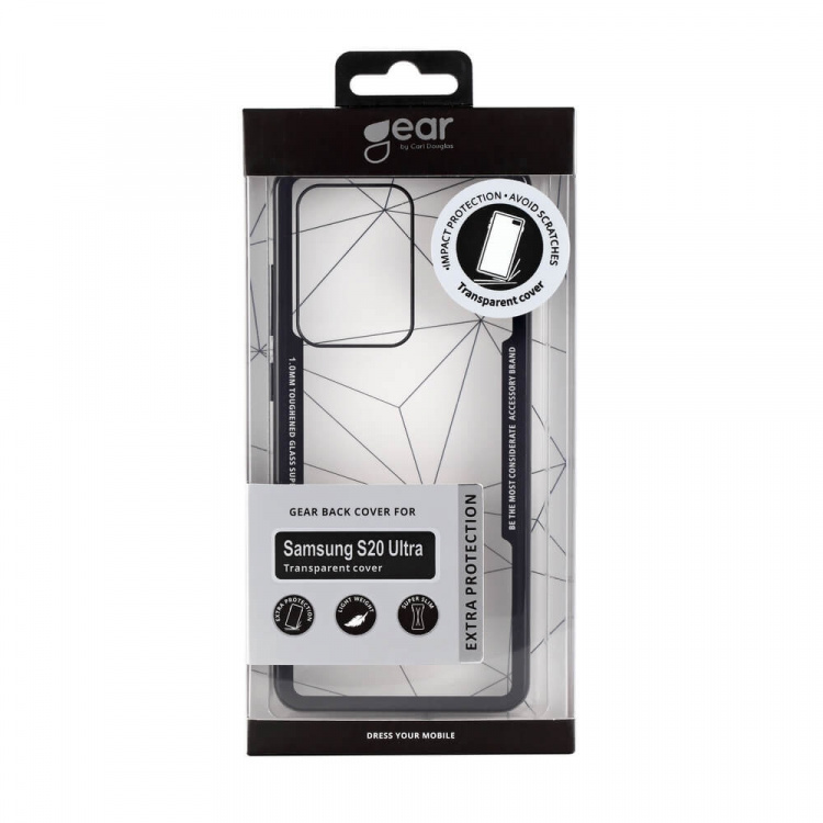 GEAR Mobile Cover Tempered Glass Black Samsung Galaxy S20 Ultra GEAR Mobile Cover Tempered Glass Black Samsung Galaxy S20 Ultra