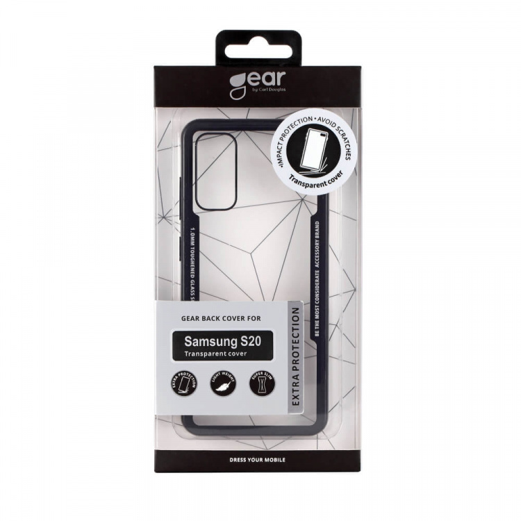 GEAR Mobile Cover Tempered Glass Black Samsung Galaxy S20