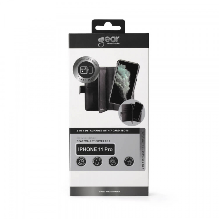 GEAR Mobielhoesje 2in1 7 kaartsleuf zwart - iPhone 11 Pro
