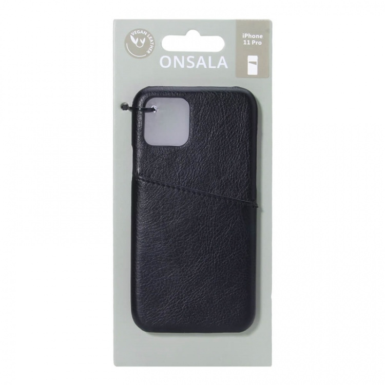 ONSALA Mobile Cover Black with Cardpocket iPhone 11 PRO  ONSALA Mobile Cover Black with Cardpocket iPhone 11 PRO