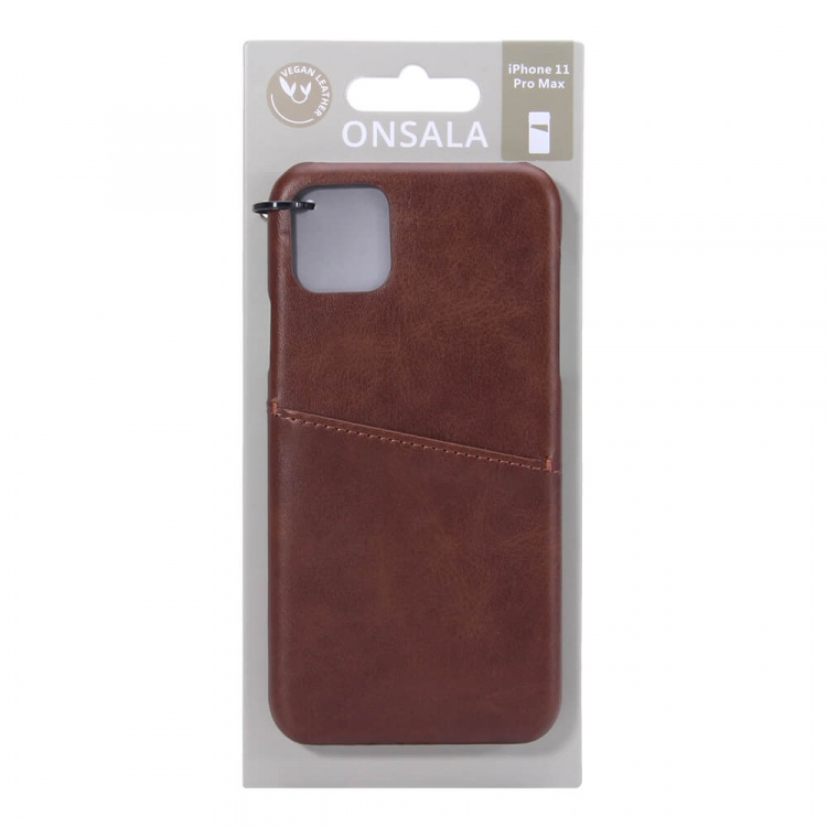 ONSALA Mobile Cover Brown with Cardpocket iPhone 11 PRO MAX 