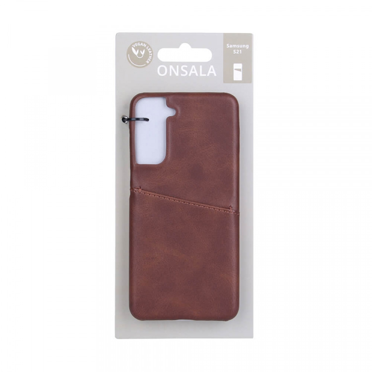 ONSALA Mobile Cover Brown with Cardpocket Samsung S21 / S30 5G