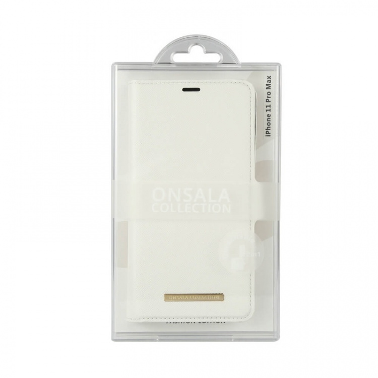 ONSALA COLLECTION Mobile Wallet Saffiano White iPhone 11 PRO MAX