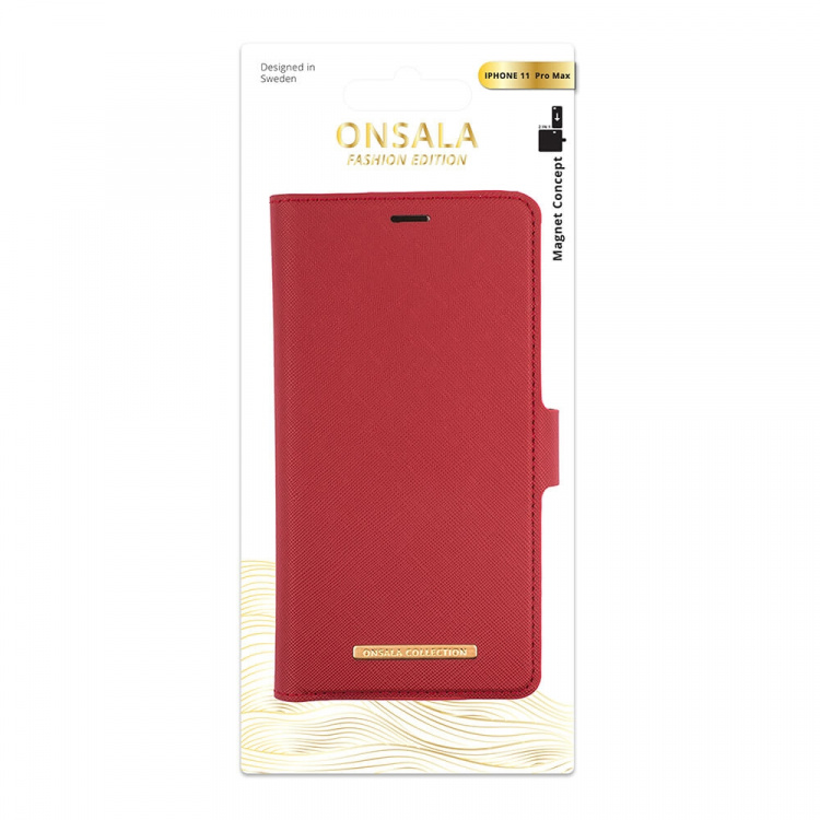 ONSALA COLLECTION Mobile Wallet Saffiano Red iPhone 11 PRO MAX