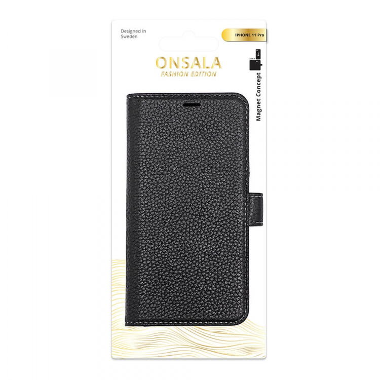 ONSALA COLLECTION Wallet Leather Black iPhone 11 PRO ONSALA COLLECTION Wallet Leather Black iPhone 11 PRO