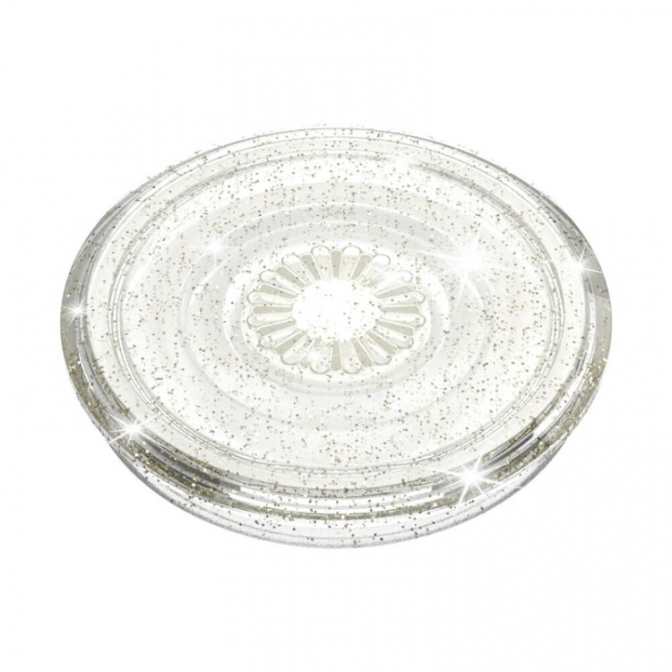 POPSOCKETS Clear Glitter Silver Removable Grip with Standfunction