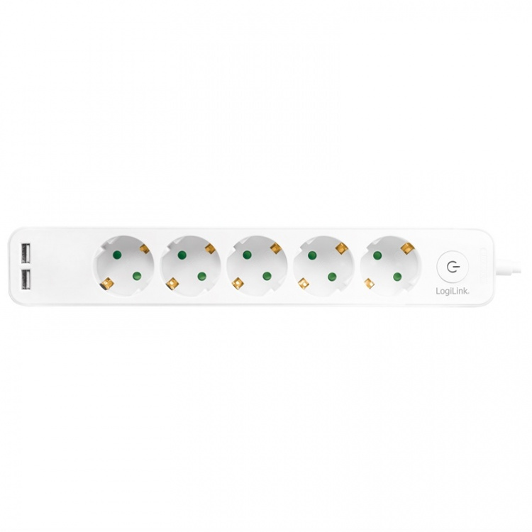 LogiLink Grenuttag 5-vägs + 2st USB m b LogiLink Grenuttag 5-vägs + 2st USB m b