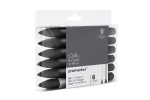 Winsor Promarker set 6st (5st Svart +1st blender)