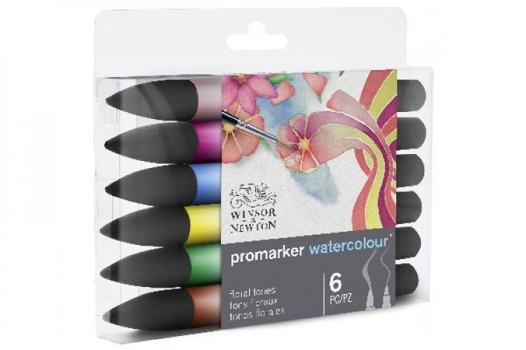 Winsor WaterColour Marker 6-pack, Floral tones set