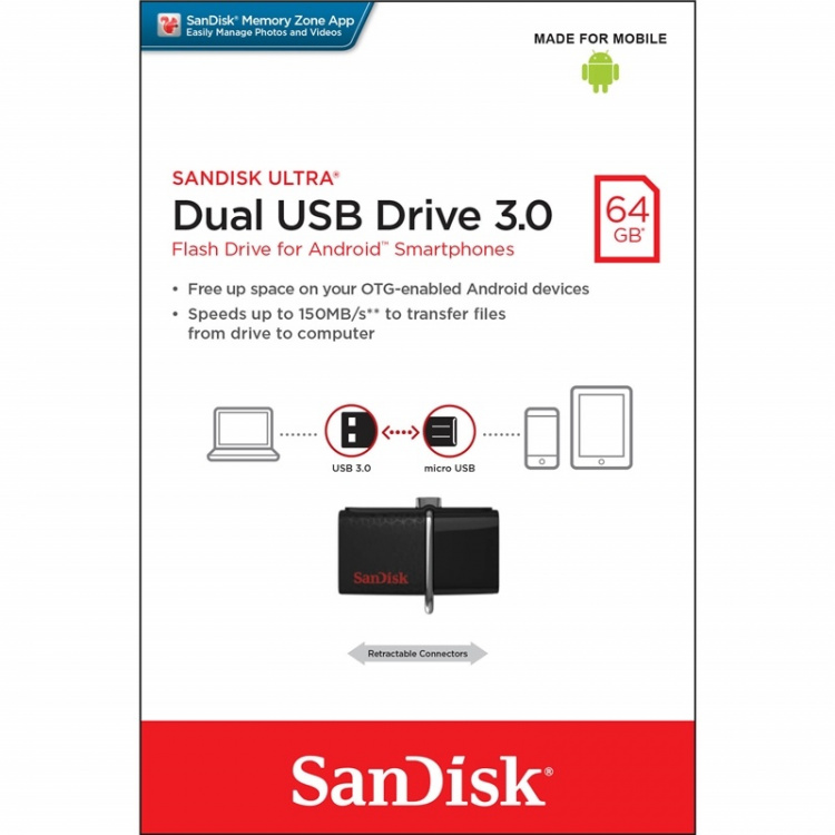SANDISK USB 3.0 Ultra Dual 64GB SANDISK USB 3.0 Ultra Dual 64GB