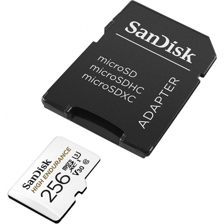 SANDISK Minneskort MicroSDHC 256GB High Endurance med adap