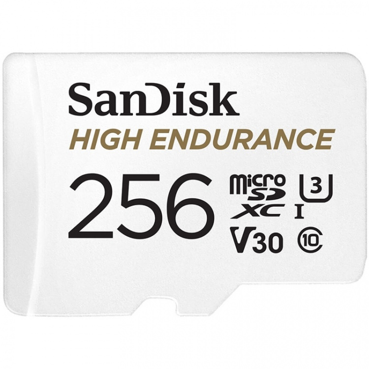 SANDISK Minneskort MicroSDHC 256GB High Endurance med adap