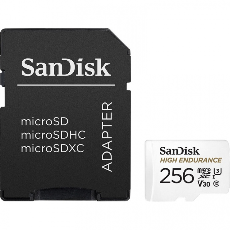 SANDISK Minneskort MicroSDHC 256GB High Endurance med adap