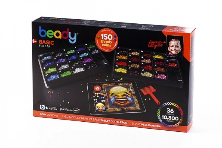 Beady Basic 10.800 pärlor, 4 plattor, 1 pärlskrapa