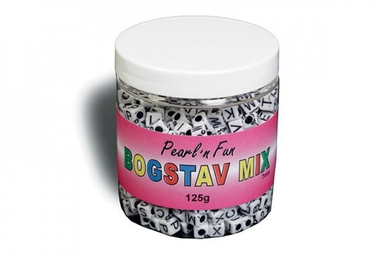 Parel`n fun Letter kralen 7mm Zwart/Wit,125g Parel`n fun Letter kralen 7mm Zwart/Wit,125g