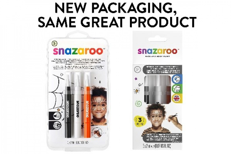 Snazaroo Ansiktsfärg penslar 3st, Svart/Vit/Orange