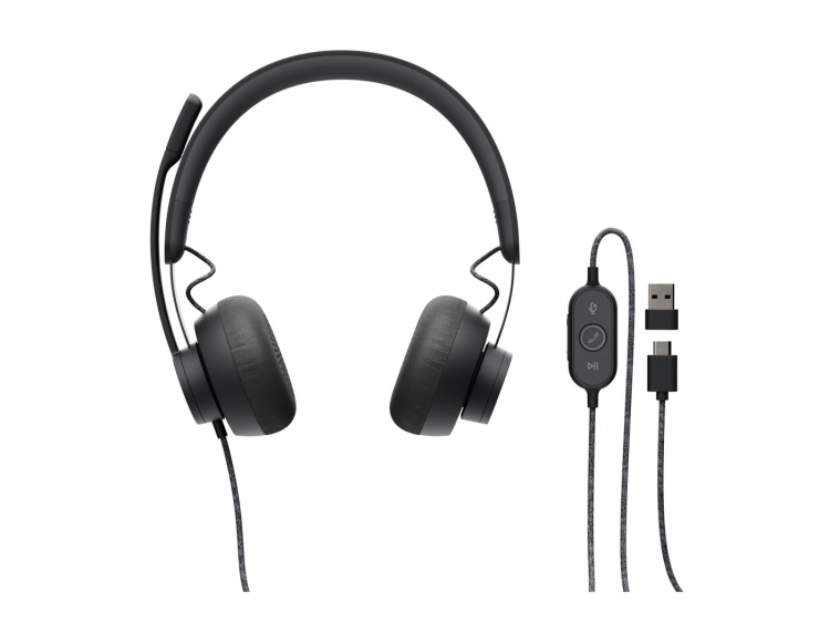 Logitech Zone Wired UC Headset Huvudband USB Type-C Svart