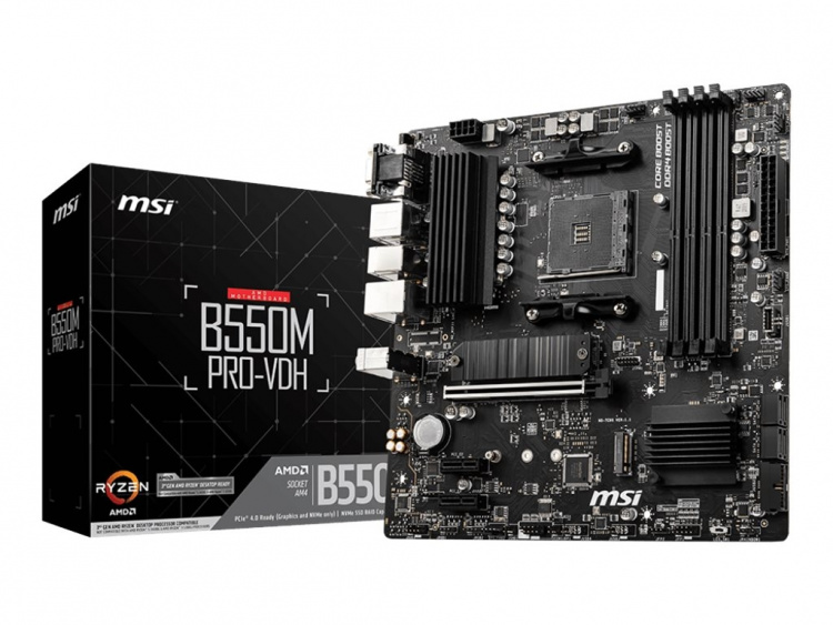 MSI B550M PRO-VDH moderkort AMD B550 Uttag AM4 micro ATX MSI B550M PRO-VDH moderkort AMD B550 Uttag AM4 micro ATX