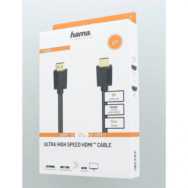 Hama Kabel HDMI Hoge Snelheid 8K 48Gbit/s Zwart 2,0m Hama Kabel HDMI Hoge Snelheid 8K 48Gbit/s Zwart 2,0m