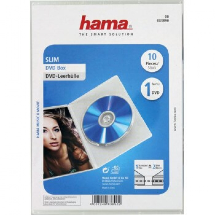 Hama DVD Box Slim Transparant 10-pack Hama DVD Box Slim Transparant 10-pack