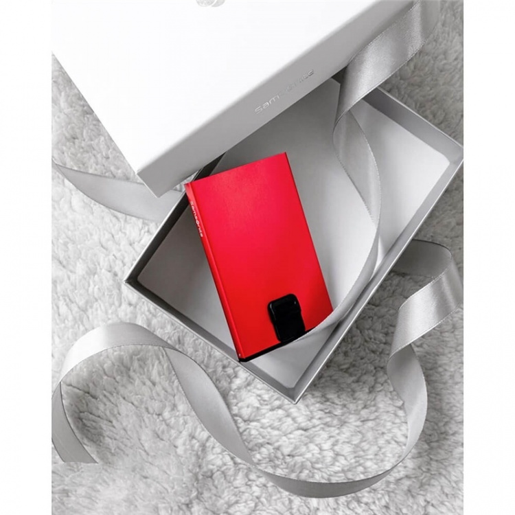 SAMSONITE Wallet ALUFIT RFID Card Case Slide RED SAMSONITE Wallet ALUFIT RFID Card Case Slide RED