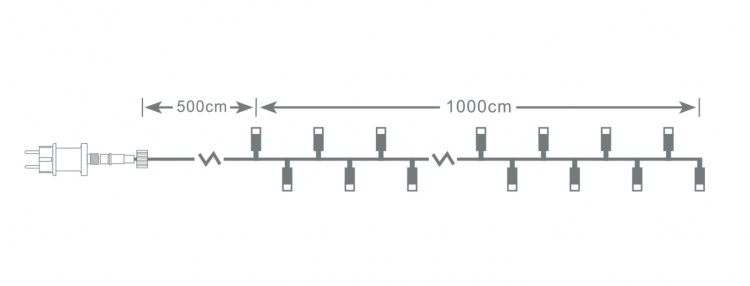 NORDIC HOME Meerkleurig LED-lichtsnoer, binnen/buiten, 10 m NORDIC HOME Meerkleurig LED-lichtsnoer, binnen/buiten, 10 m