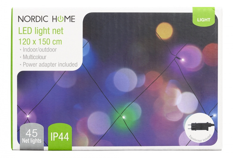 NORDIC HOME LED lichtrooster, veelkleurig, voor binnen en buiten, 120 x 150 cm NORDIC HOME LED lichtrooster, veelkleurig, voor binnen en buiten, 120 x 150 cm