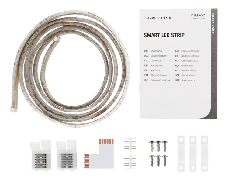 DELTACO SMART HOME LED strip verlenging, 1m, RGB, 2700K-6500K, 6-pins DELTACO SMART HOME LED strip verlenging, 1m, RGB, 2700K-6500K, 6-pins