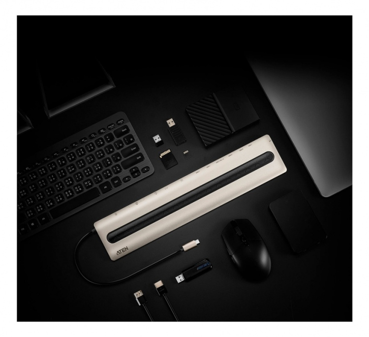 ATEN USB-C Multiport Dock with Power Pass-Through (13 Devices)