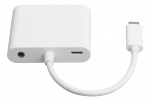 DELTACO USB-C docking station, HDMI/VGA/USB-C, 100W USB-C PD 3.0, whit