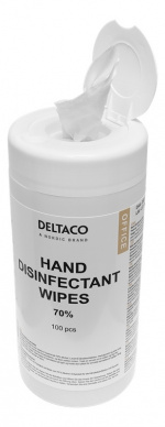 DELTACO Hand disinfectant wet wipes, 100 pc DELTACO Hand disinfectant wet wipes, 100 pc