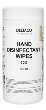 DELTACO Hand disinfectant wet wipes, 100 pc DELTACO Hand disinfectant wet wipes, 100 pc