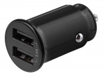 DELTACO 12/24 V USB car charger with compact size and dual USB-A ports DELTACO 12/24 V USB car charger with compact size and dual USB-A ports