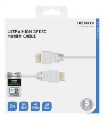 DELTACO ULTRA Hoge Snelheid HDMI Kabel, 48Gbps, 2m, Wit DELTACO ULTRA Hoge Snelheid HDMI Kabel, 48Gbps, 2m, Wit