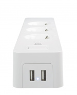 DELTACO SMART HOMEDELT Smart Branch Socket, 3xCEE 7/4, USB-A 2A, White