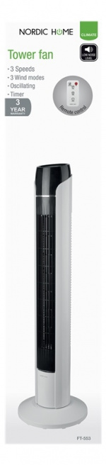 Nordic Home Geluidsarme torenventilator, oscillerend, timerfunctie, 4