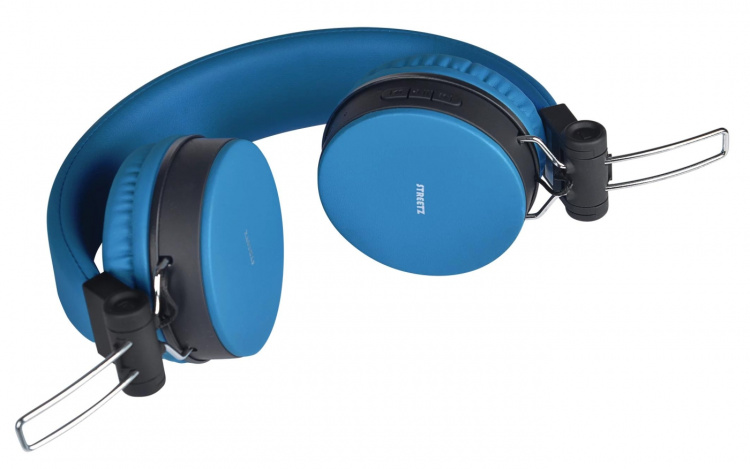 STREETZ Foldable on-ear BT headset, 3.5 mm, blue STREETZ Foldable on-ear BT headset, 3.5 mm, blue