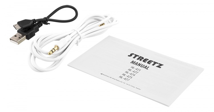 STREETZ Foldable on-ear BT headset, 3.5 mm, white STREETZ Foldable on-ear BT headset, 3.5 mm, white